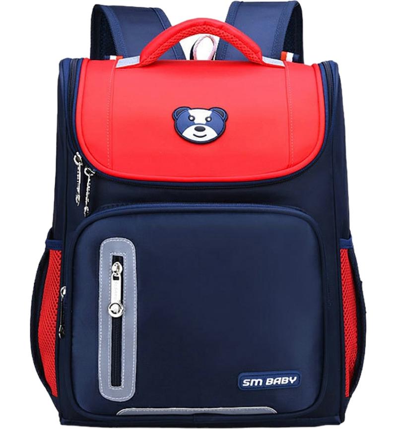 Kids School Bags with Reflectors - Red & Black