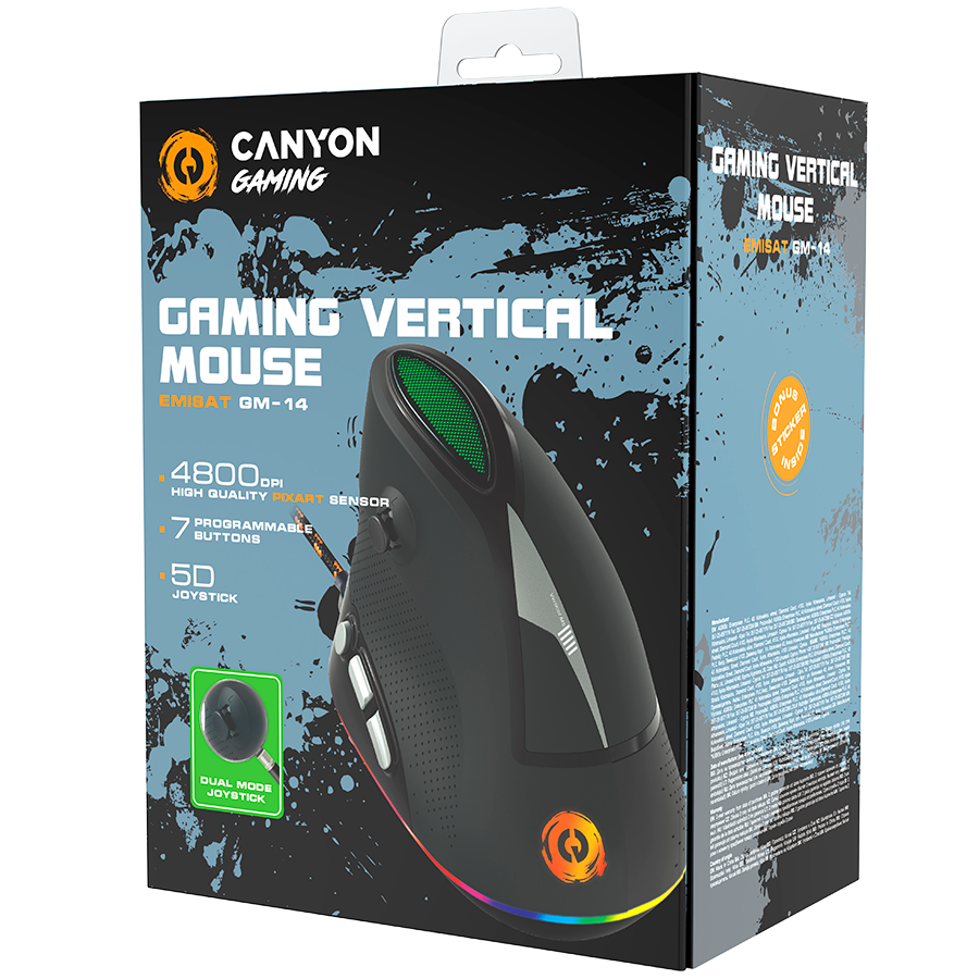 Canyon mouse Emistat GM-14 Vertical 7buttons Wired - Black