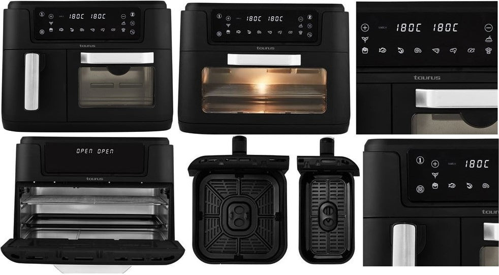 Taurus Air Fryer Dual Zone Digital Non-Stick Black 9.5L 2400W