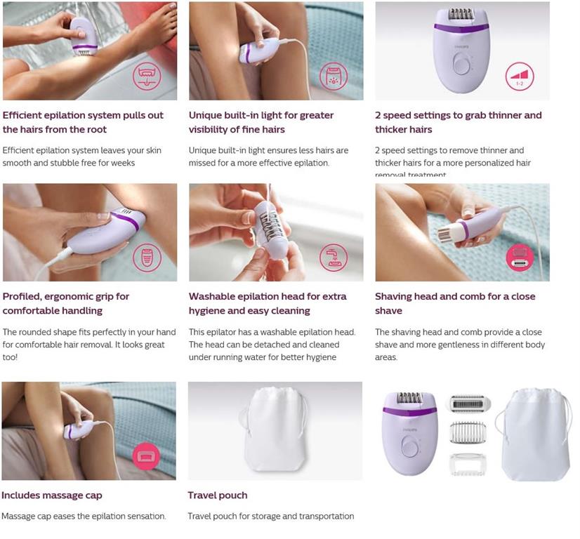 Philips Satinelle Essential Epilator With Opti