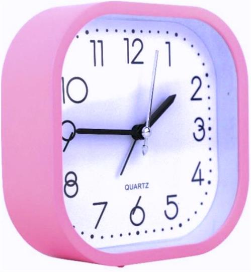 Casey Bedside Square Alarm Clock 12cm Red