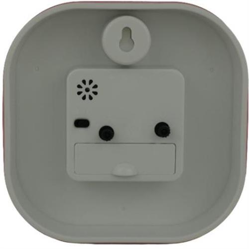 Casey Bedside Square Alarm Clock 12cm Red