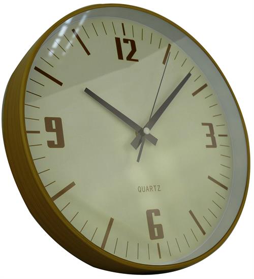 Casey Wall Clock Pine Outer Rim With Beige Details 30cm