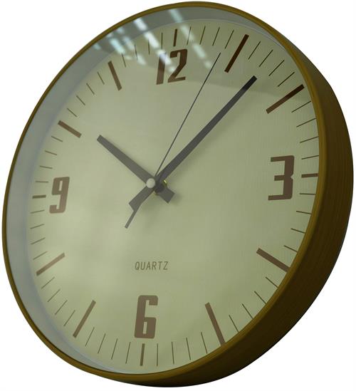 Casey Wall Clock Pine Outer Rim With Beige Details 30cm