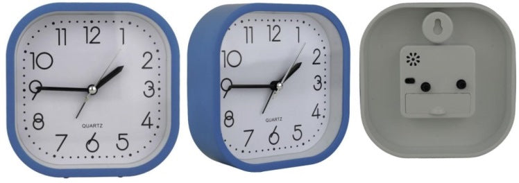 Casey Bedside Square Alarm Clock 12cm Red