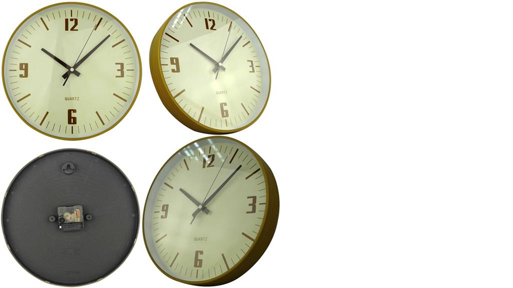 Casey Wall Clock Pine Outer Rim With Beige Details 30cm