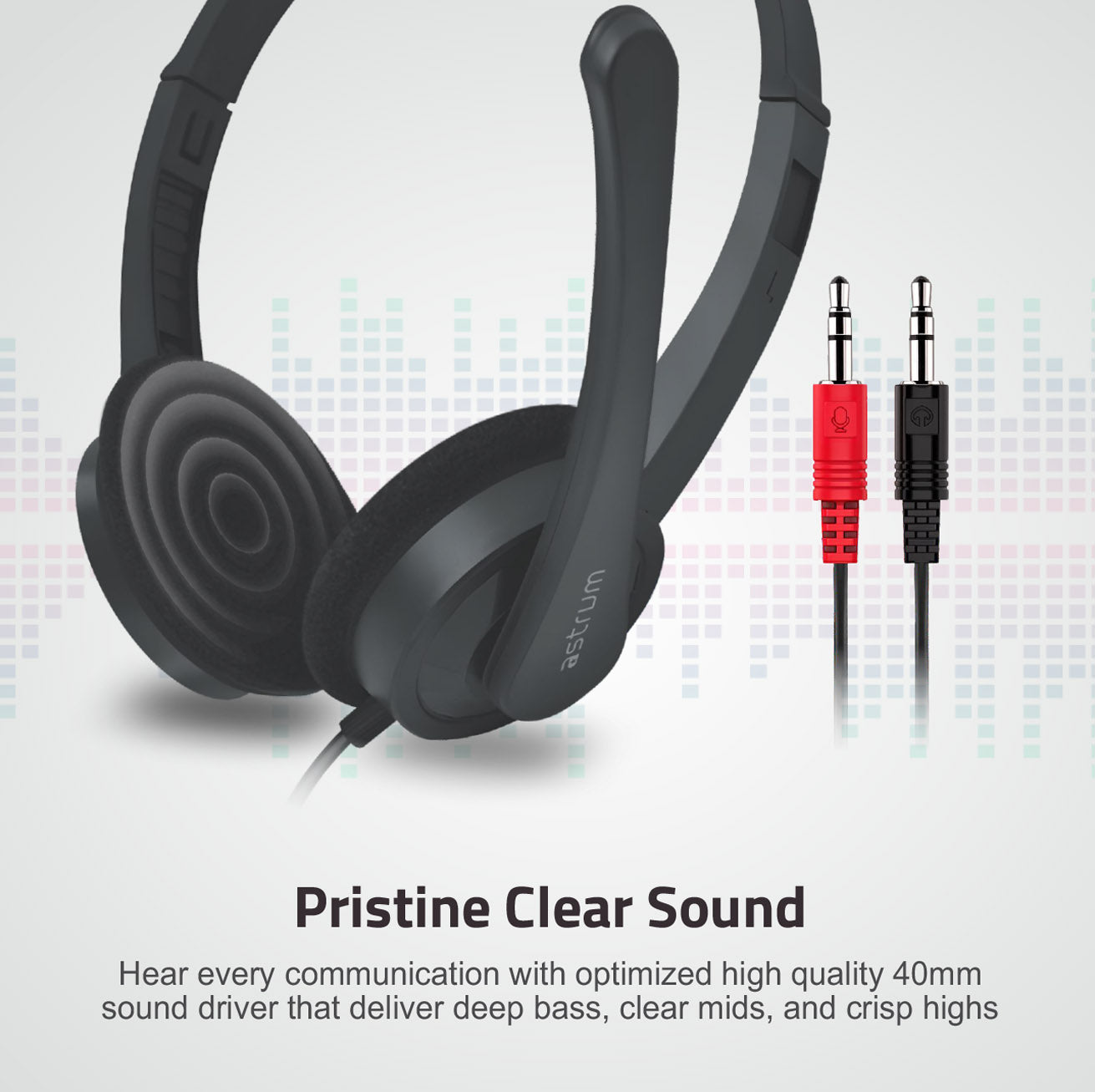 strum HS240 On-Ear Wired Stereo Headset with Flex Mic