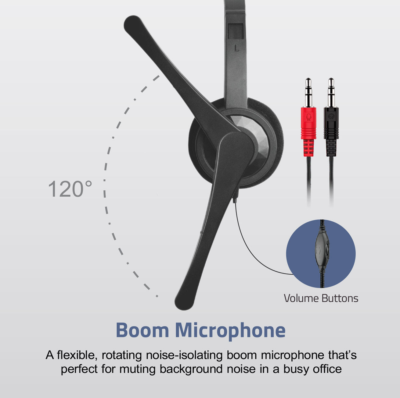 strum HS240 On-Ear Wired Stereo Headset with Flex Mic