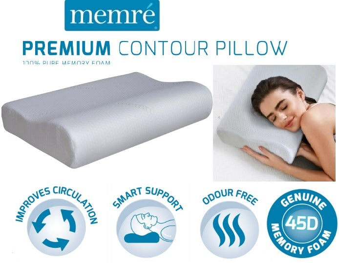 Memre Memory Foam Premium Contour Pillow White