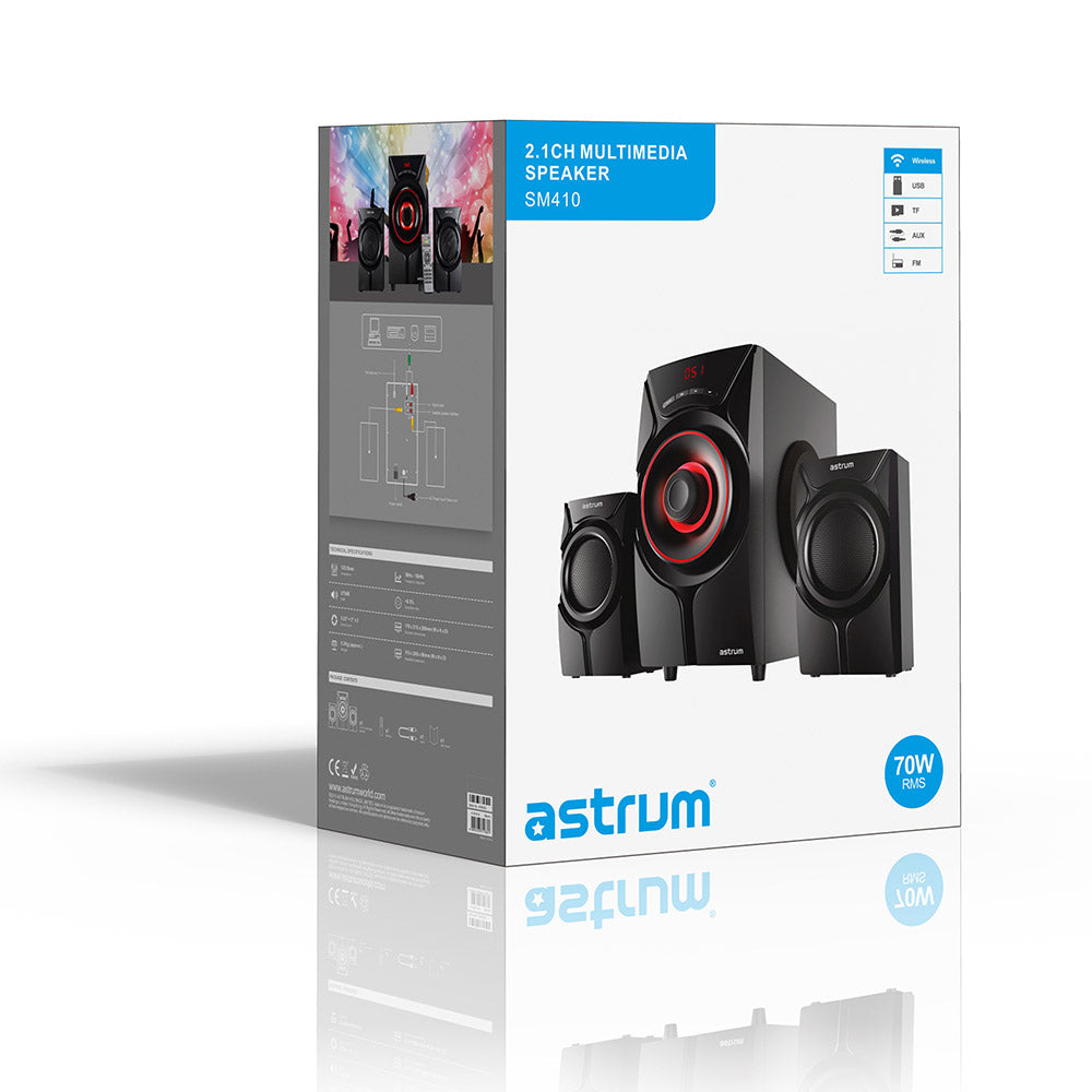 Astrum SM410 70W 2.1CH LED Light Multimedia Wireless Speaker