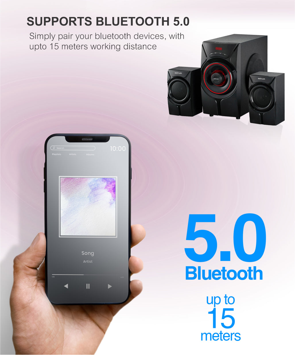 Astrum SM410 70W 2.1CH LED Light Multimedia Wireless Speaker