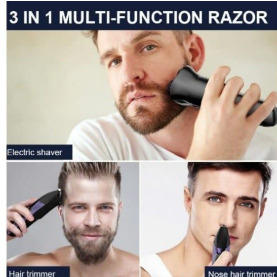 Sokany Pro Mens 3 In 1 Multi Shaver with 3 Head Accessory