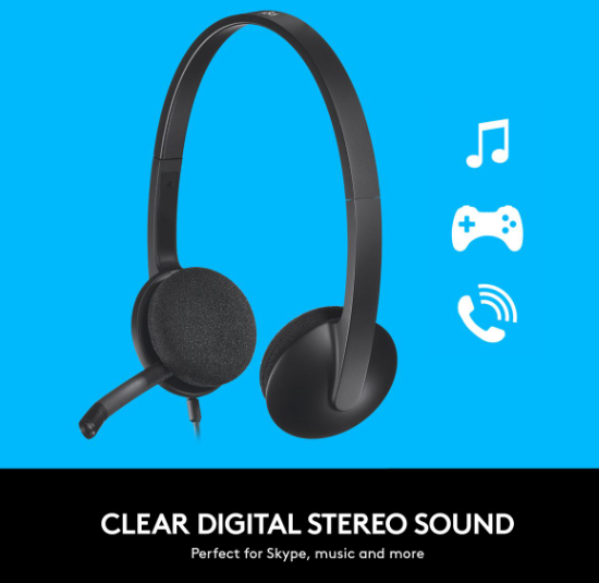 Logitech H340 USB Headset with Noise-Cancelling microphone