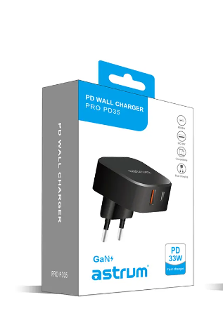 Astrum Pro PD35 PD33W Dual USB Travel Wall Charger