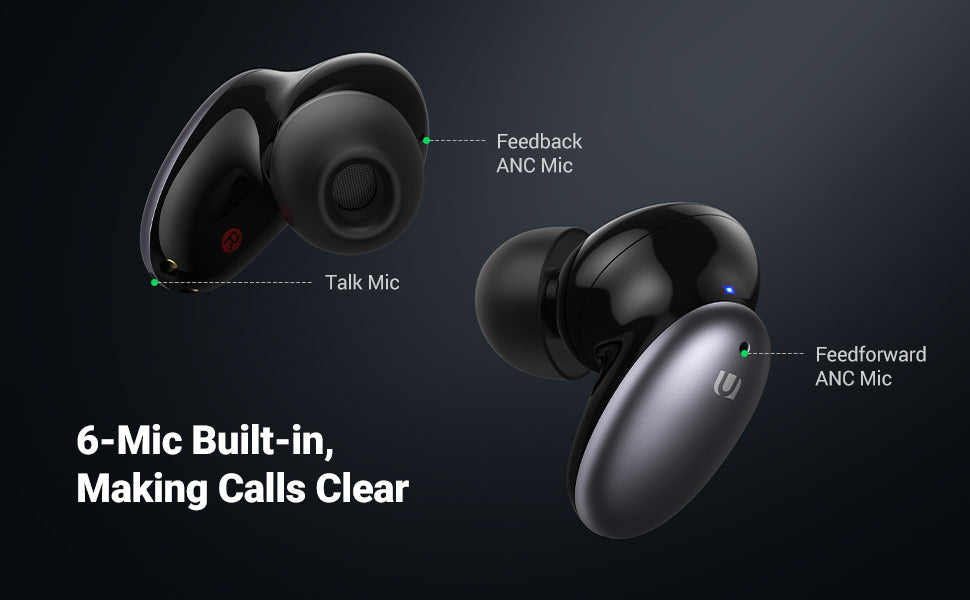 Ugreen HiTune X6 Hybrid Active Noise Cancelling Wireless Earbuds
